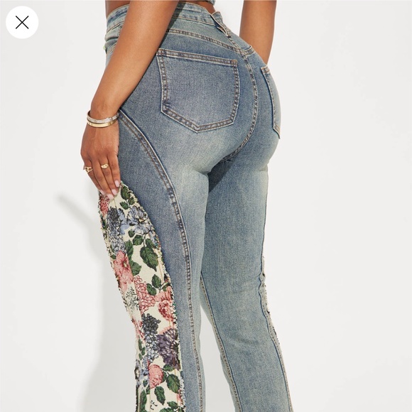 Amari Floral Stretch Bootcut Jeans - Picture 3 of 6